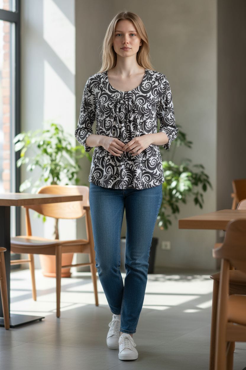 Stylish Black and white top