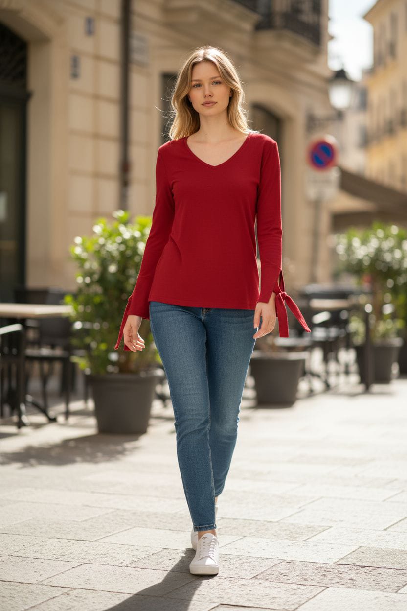 Red Full Sleeves top