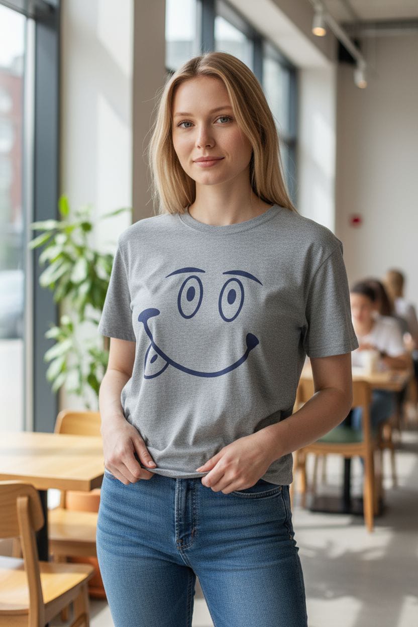 Smiley Grey T-Shirt