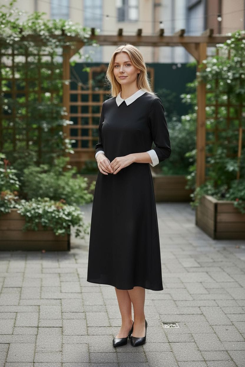 Woollen Designer Black Dress