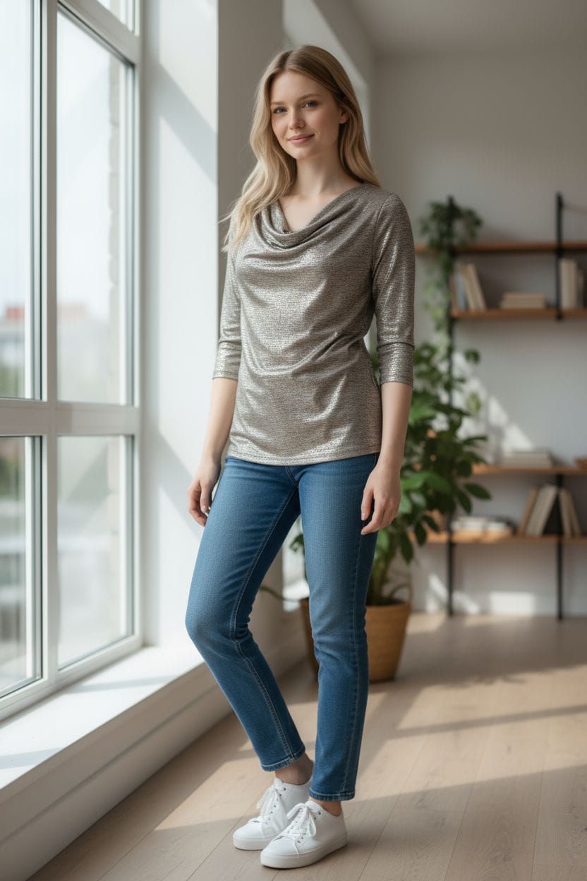 Shimmer party wear top