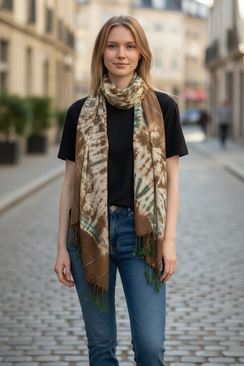 Brown Designer Shimmery Stole