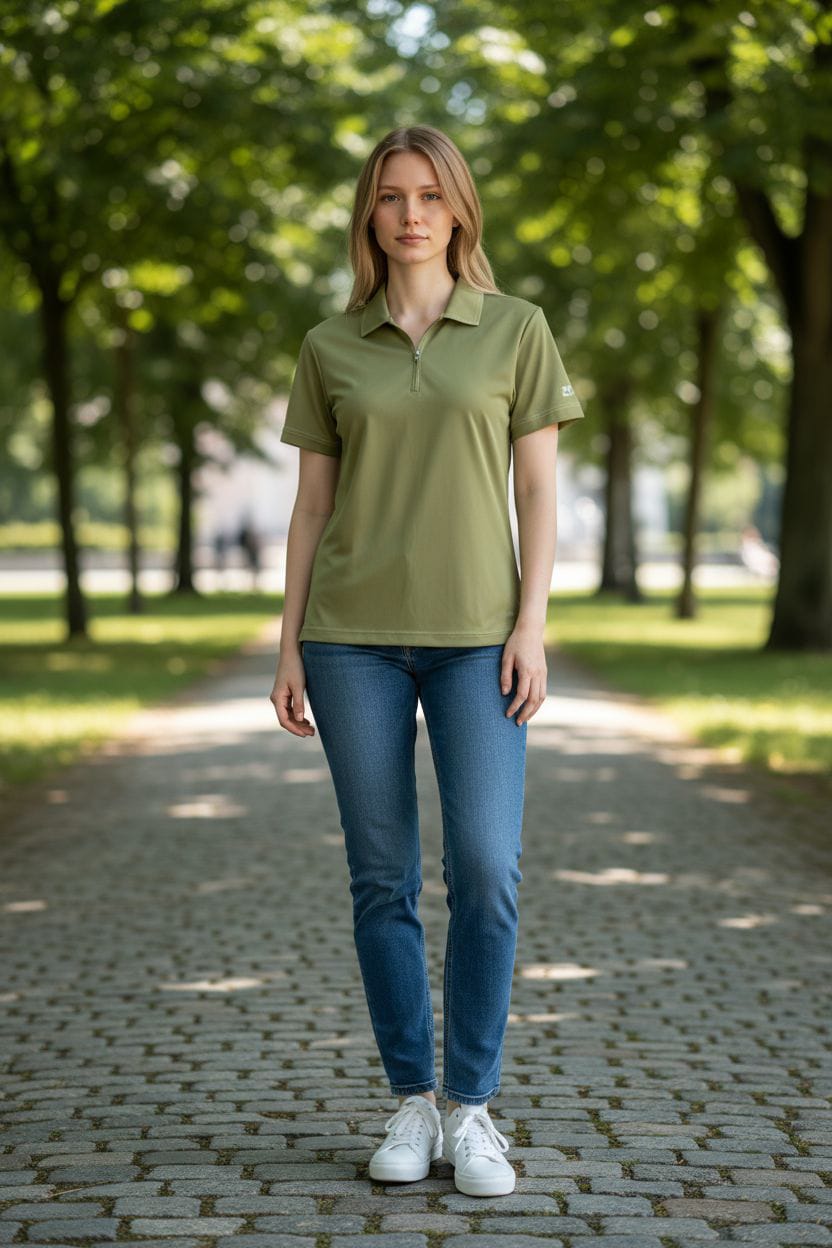 Green Stylish Collar T-shirt