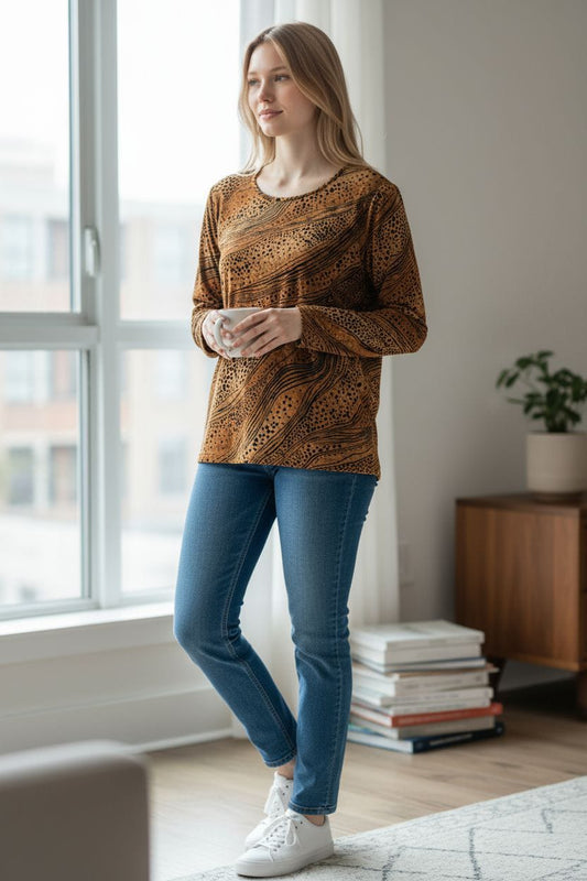 Full Sleeves Brown Top