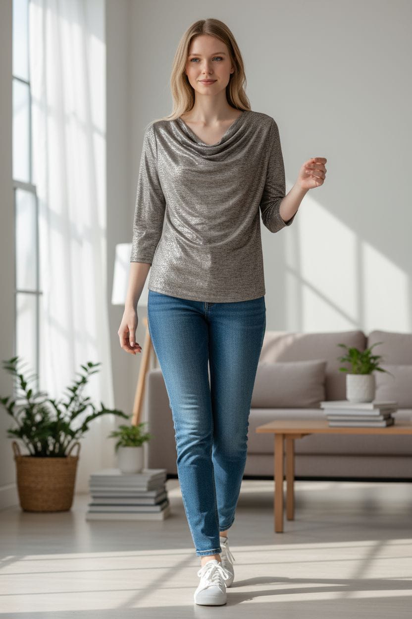 Shimmer party wear top