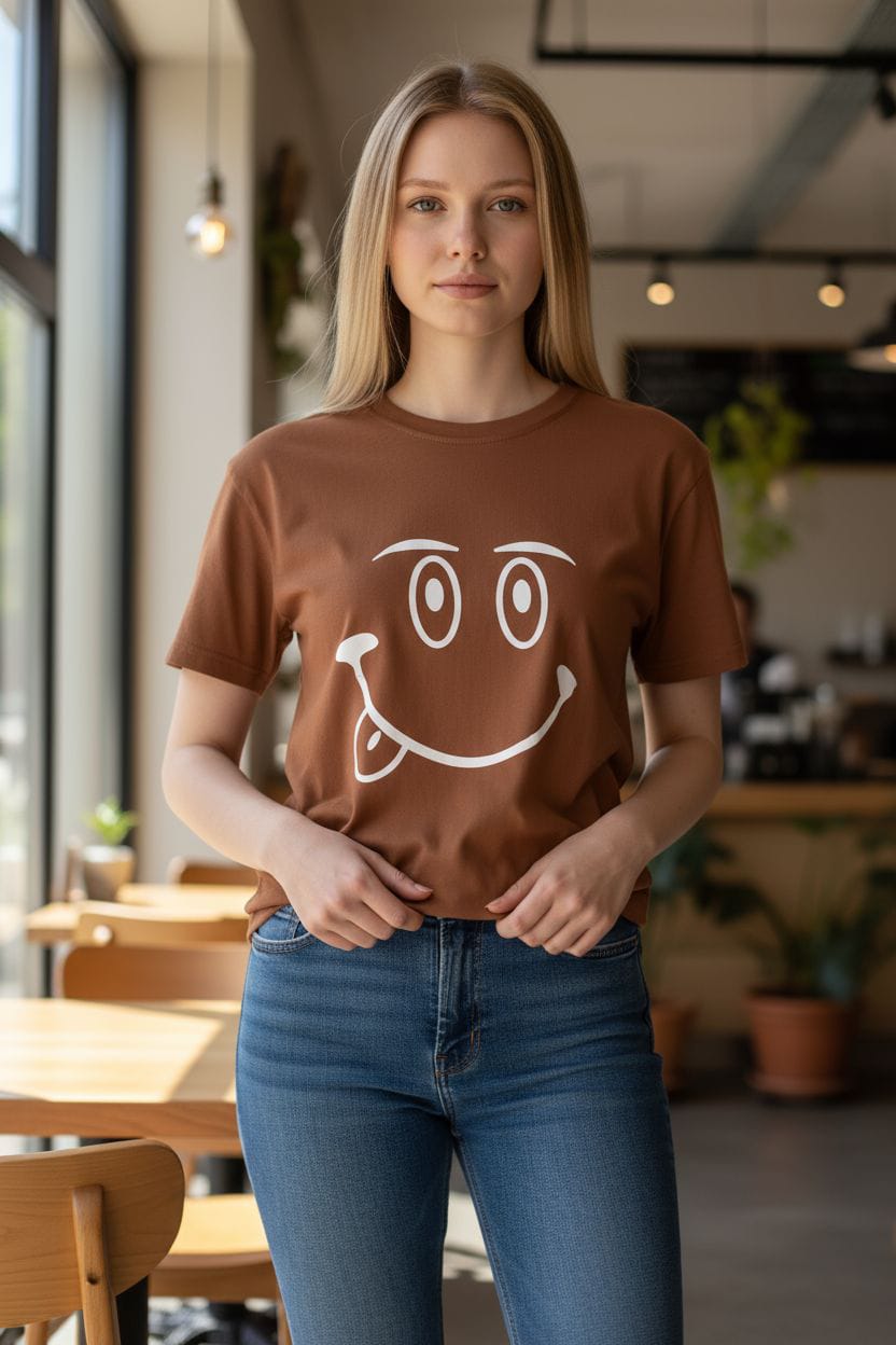 Smiley Brown T-Shirt
