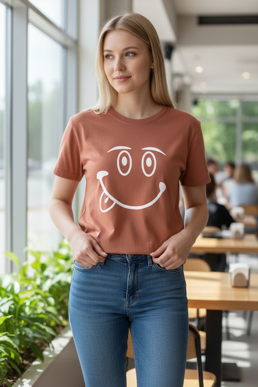 Smiley Brown T-Shirt