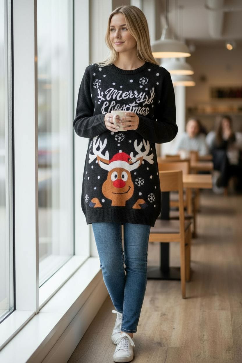 Stylish winter black dress