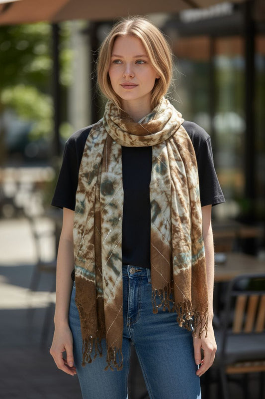 Brown Designer Shimmery Stole