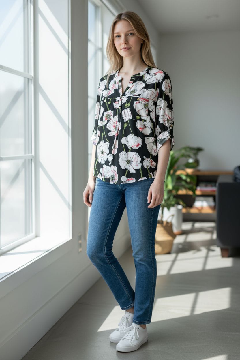 Flower Print Stylish Top
