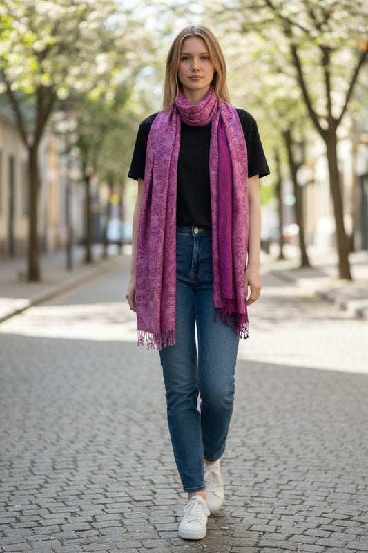 Woolen Purple Stylish Stole