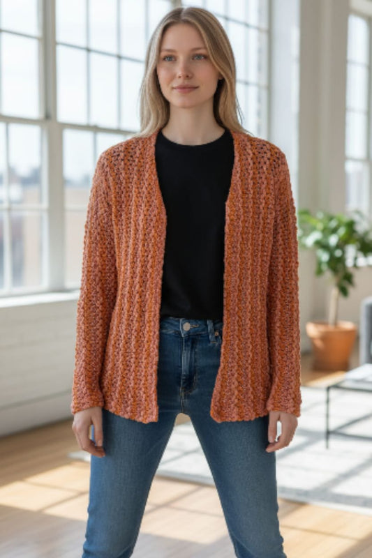 Stylish Orange Shrug In Crosia