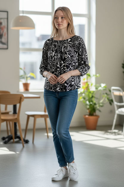 Designer Black and White Top