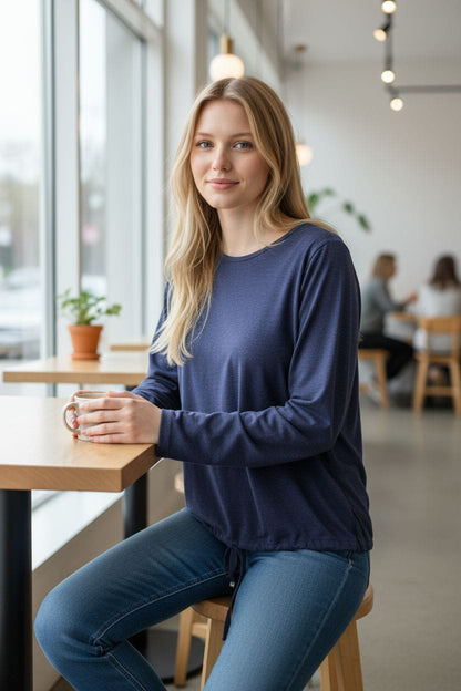 Full Sleeves Blue Top