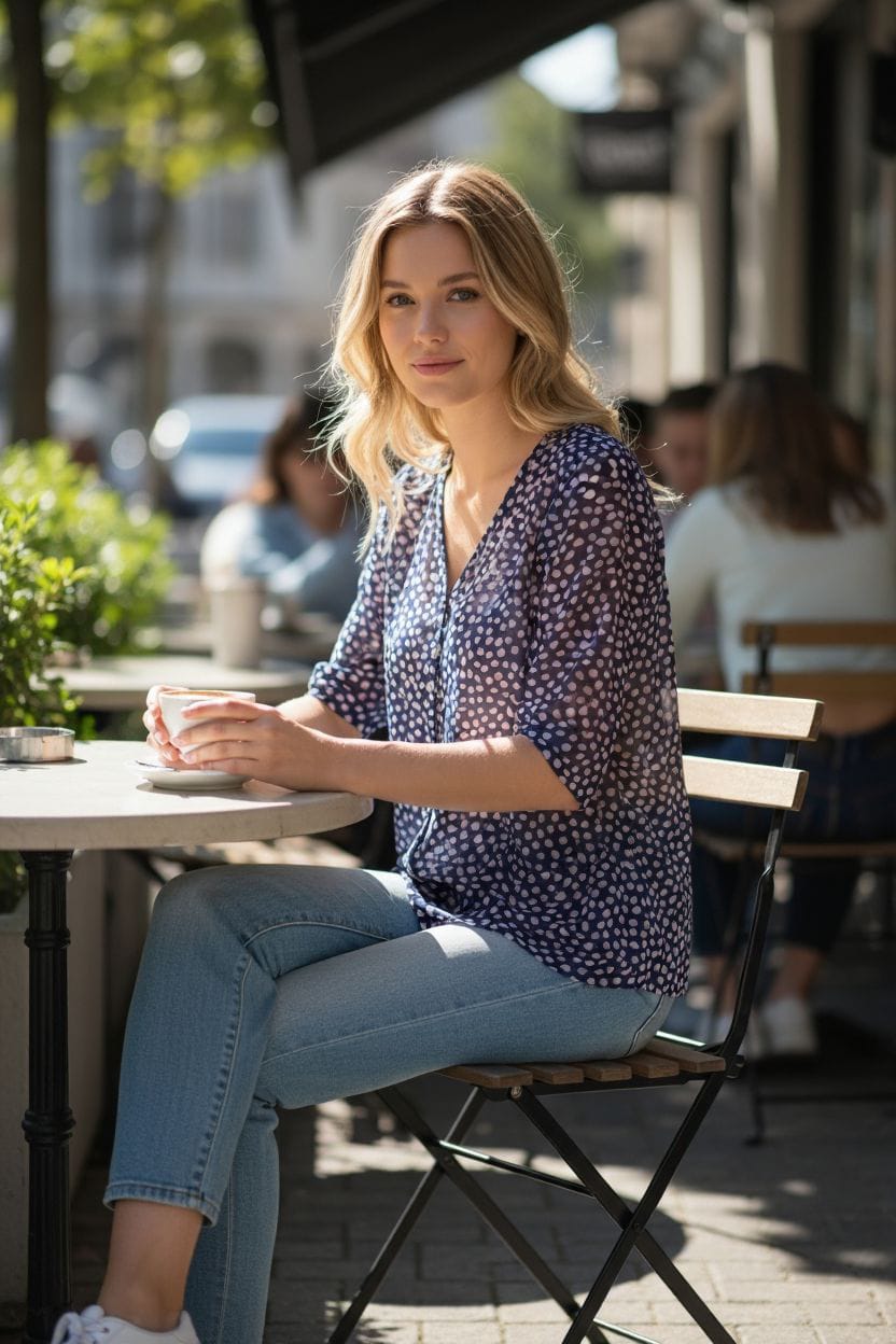 Transparent Blue Stylish Top